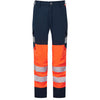 LEO CL05 Winswell - Hi-Vis Ecoviz Womens Lightweight Polyester Stretch Cargo — Orange / Navy
