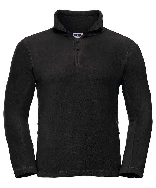 Russell 8740M ¼-zip outdoor fleece — Black