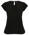Henbury HB597 Women's pleat front short sleeve blouse