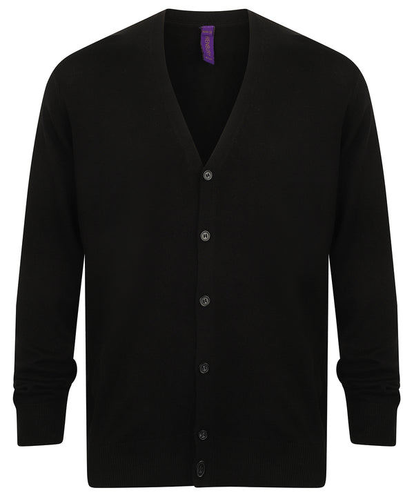 Henbury HB722 V-button cardigan