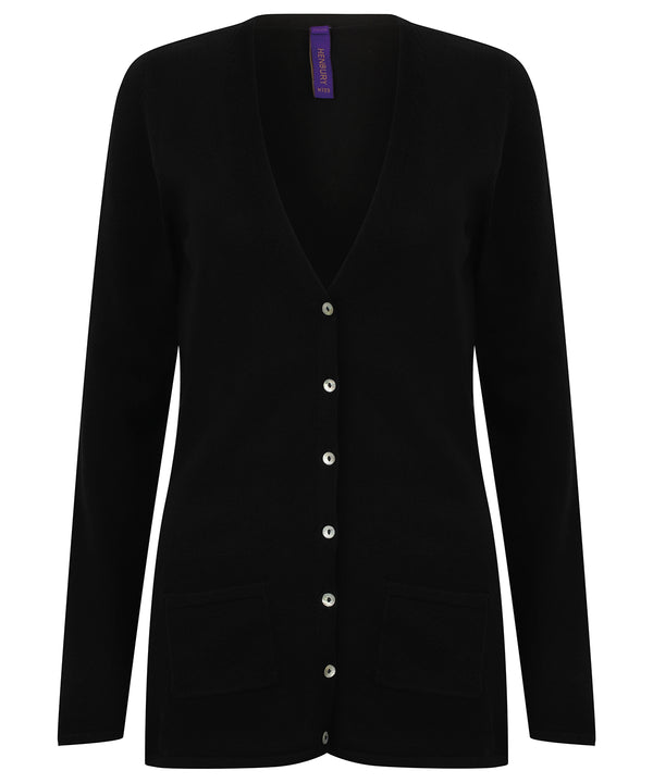 Henbury HB723 Women's v-button cardigan