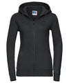 Russell J266F Women's authentic zipped hooded sweatshirt — Black