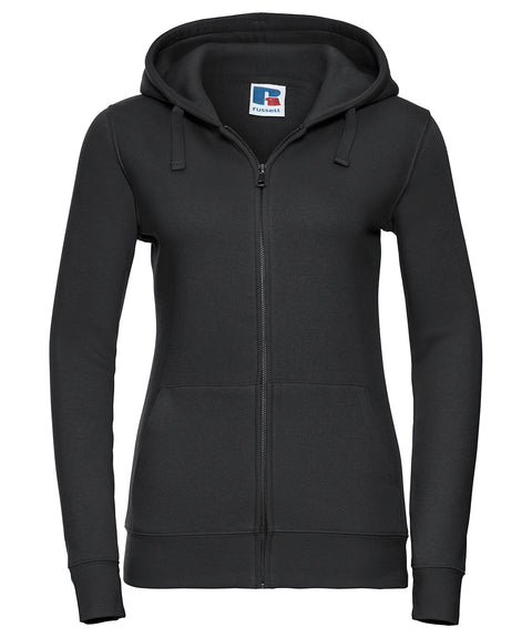 Russell J266F Women's authentic zipped hooded sweatshirt — Black