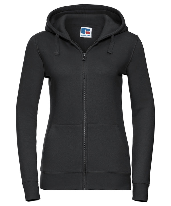 Russell J266F Women's authentic zipped hooded sweatshirt — Black