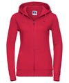 Russell J266F Women's authentic zipped hooded sweatshirt — Classic Red