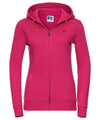 Russell J266F Women's authentic zipped hooded sweatshirt — Fuchsia