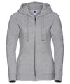 Russell J266F Women's authentic zipped hooded sweatshirt — Light Oxford
