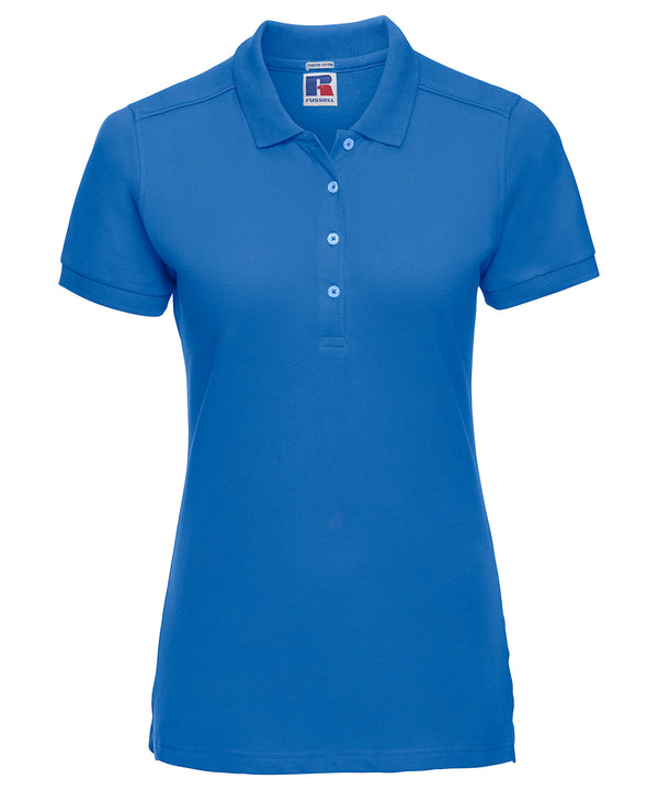 Russell J566F Women's stretch polo — Azure Blue