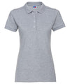 Russell J566F Women's stretch polo — Light Oxford