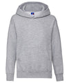 Russell J575B Kids hooded sweatshirt — Light Oxford