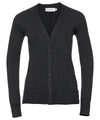 Russell J715F Women's v-neck knitted cardigan — Black