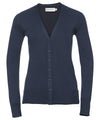 Russell J715F Women's v-neck knitted cardigan — French Navy