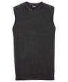 Russell J716M V-neck sleeveless knitted sweater — Black