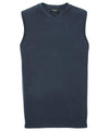 Russell J716M V-neck sleeveless knitted sweater — French Navy