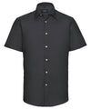 Russell J923M Short sleeve easycare tailored Oxford shirt — Black