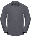 Russell J924M Long sleeve polycotton easycare fitted poplin shirt — Convoy Grey