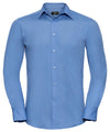 Russell J924M Long sleeve polycotton easycare fitted poplin shirt — Corporate Blue