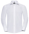Russell J924M Long sleeve polycotton easycare fitted poplin shirt — White