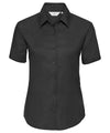 Russell J933F Women's short sleeve Oxford shirt — Black