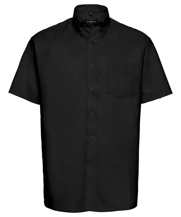 Russell J933M Short sleeve easycare Oxford shirt — Black