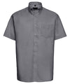 Russell J933M Short sleeve easycare Oxford shirt — Silver