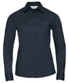 Russell J934F Women's long sleeve polycotton easycare poplin shirt — French Navy