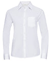 Russell J934F Women's long sleeve polycotton easycare poplin shirt — White