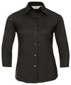 Russell J946F Women's ¾ sleeve easycare fitted shirt — Black