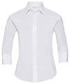 Russell J946F Women's ¾ sleeve easycare fitted shirt — White
