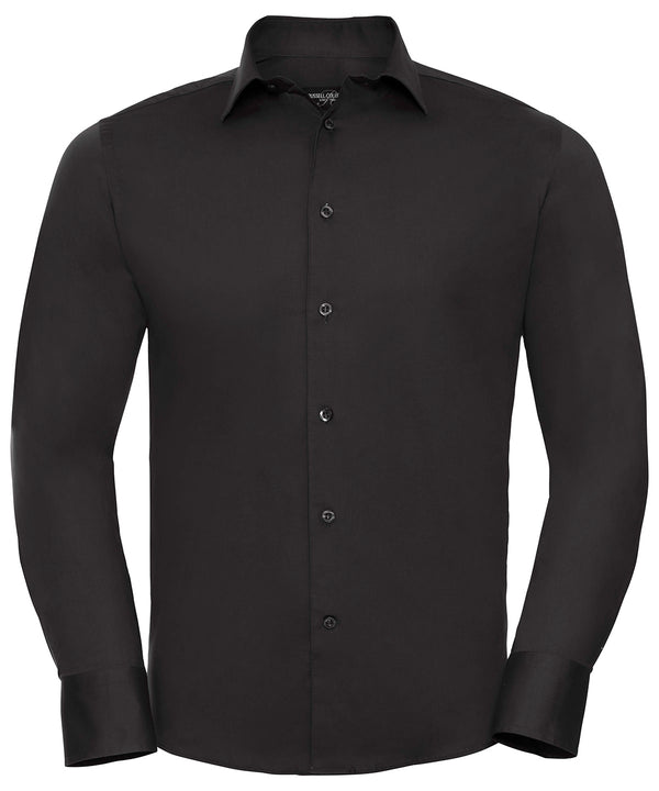 Russell J946M Long sleeve easycare fitted shirt — Black