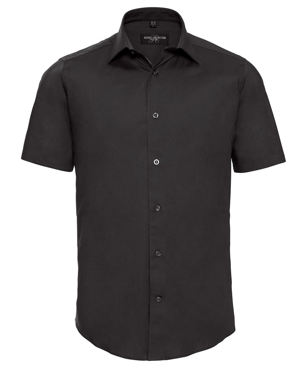 Russell J947M Short sleeve easycare fitted shirt — Black