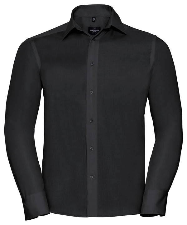 Russell J958M Long sleeve tailored ultimate non-iron shirt — Black