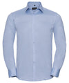 Russell J962M Long sleeve herringbone shirt — Light Blue