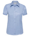 Russell J963F Women's short sleeve herringbone shirt — Light Blue