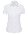Russell J963F Women's short sleeve herringbone shirt — White