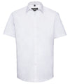 Russell J963M Short sleeve herringbone shirt — White