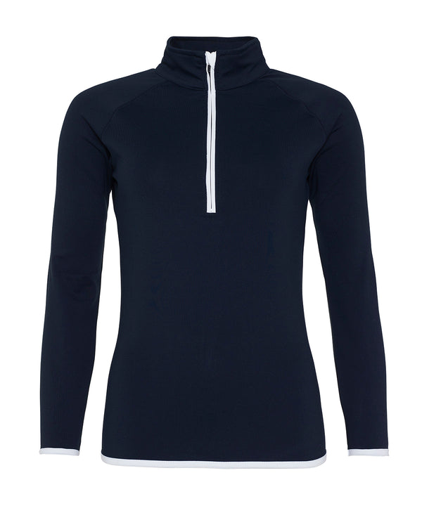 AWDis JC036 Women's cool ½ zip sweatshirt - French Navy/Arctic White