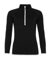 AWDis JC036 Women's cool ½ zip sweatshirt - Jet Black/Arctic White