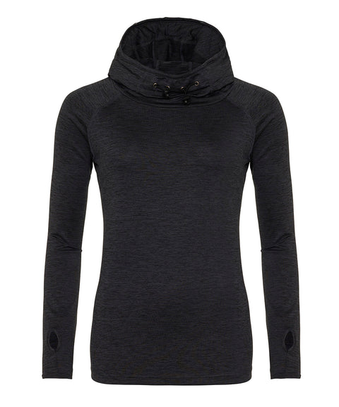 AWDis JC038 Women's cool cowl neck top - Black Slate Melange
