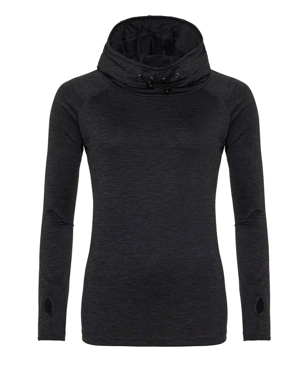 AWDis JC038 Women's cool cowl neck top - Black Slate Melange