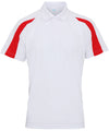 AWDis JC043 Contrast cool polo - Arctic White/Fire Red