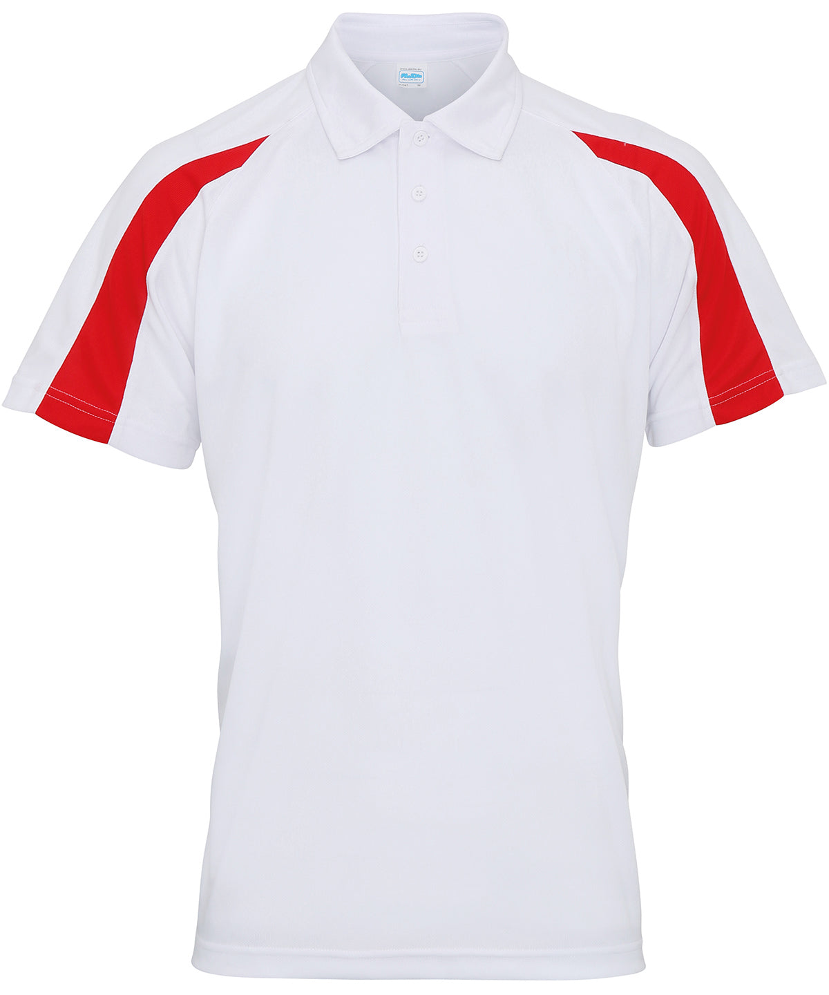 AWDis JC043 Contrast cool polo - Arctic White/Fire Red