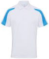 AWDis JC043 Contrast cool polo - Arctic White/Sapphire Blue