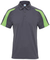 AWDis JC043 Contrast cool polo - Charcoal/Lime Green