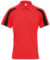 AWDis JC043 Contrast cool polo - Fire Red/Jet Black