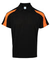 AWDis JC043 Contrast cool polo - Jet Black/Electric Orange