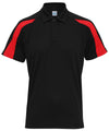 AWDis JC043 Contrast cool polo - Jet Black/Fire Red