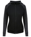 AWDis JC058 Women's cool contrast zoodie - Black/Black Slate Melange