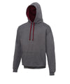 AWDis JH003 Varsity hoodie - Charcoal/Burgundy