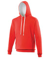 AWDis JH003 Varsity hoodie - Fire Red/Arctic White